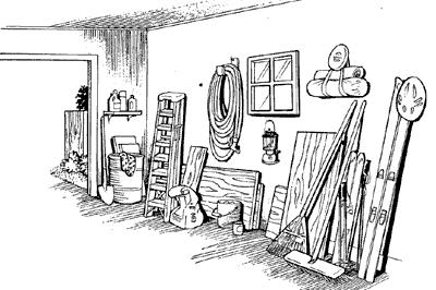 Inside the garage