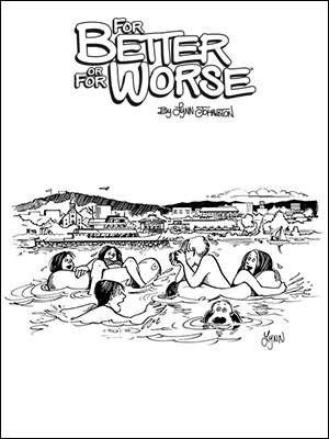 The family swimming